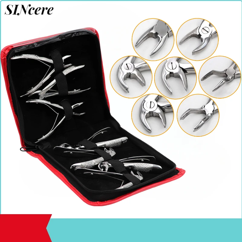 7PCS Children Dental Extracting Plier Forceps Kit Surgical Teeth Extraction Forcep Teeth Root Extracting Pliers Dentistry Tool