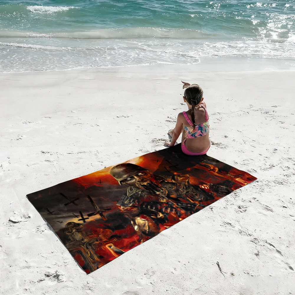 Rock Band S-Slayer Towel Quick Dry Absorbent Beach Towel for Sports, Fitness, Swimming and Outdoor Activities