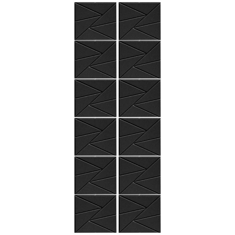 12 قطعة من ألواح الجدران الرغوية الصوتية المربعة ألواح الحائط العازلة للصوت ممتصة للصوت نسيج البوليستر للشحن الفوري