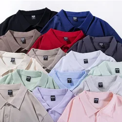 260GSM Heavy Weight 100% Cotton POLO Shirt High Qulity Men's Short Sleeve Oversized T-shirt Cool POLO Shirt Business Casual Wear