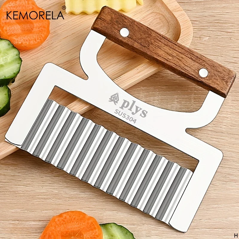 KEMORELA Stainless Steel Potato Slicer Multi-Functional Wavy Slicer Flower Cutter Restaurant Kitchen Wavy Slicer Kitchen Tool
