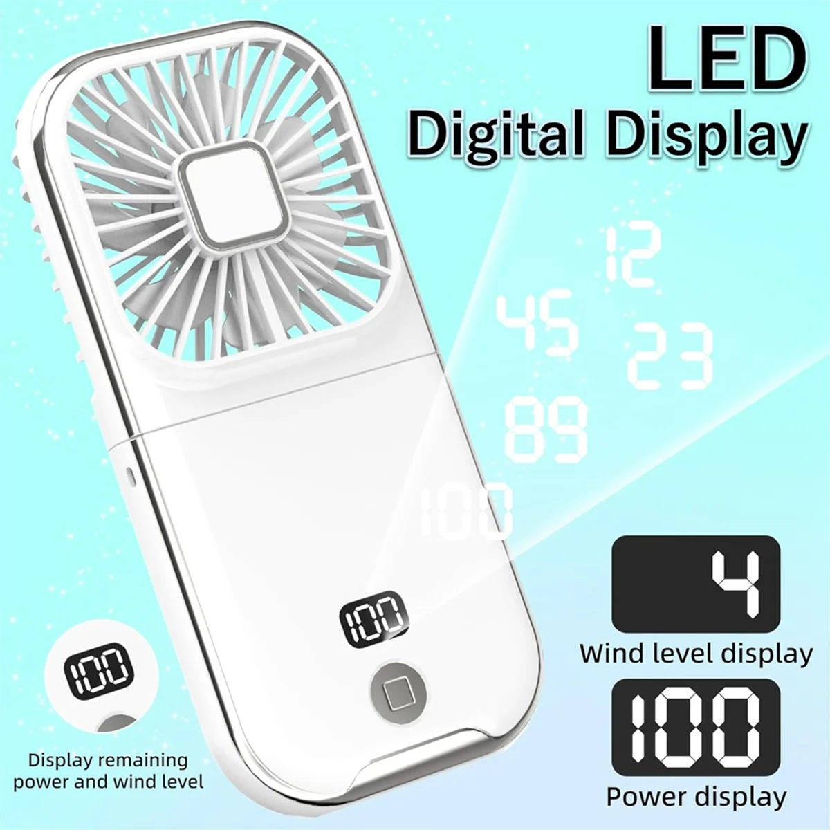 

A82T-Handheld Cooling Fan,Mini Portable Powerful Folding Personal Fan Desk Desktop Fan Cooling for Travel Holiday Home