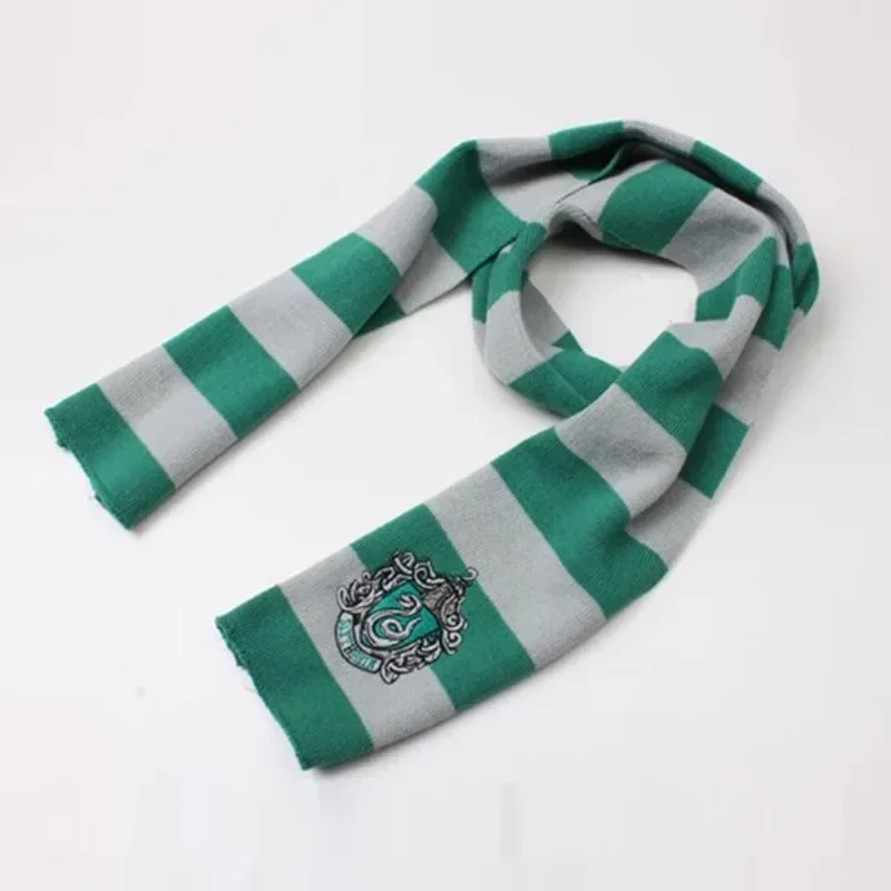 Fashion Harried Academy Striped Scarf Hogwarts Ravenclaw College Potters Badge Embroidered Thermal Shawl Cosplay Costume Gift