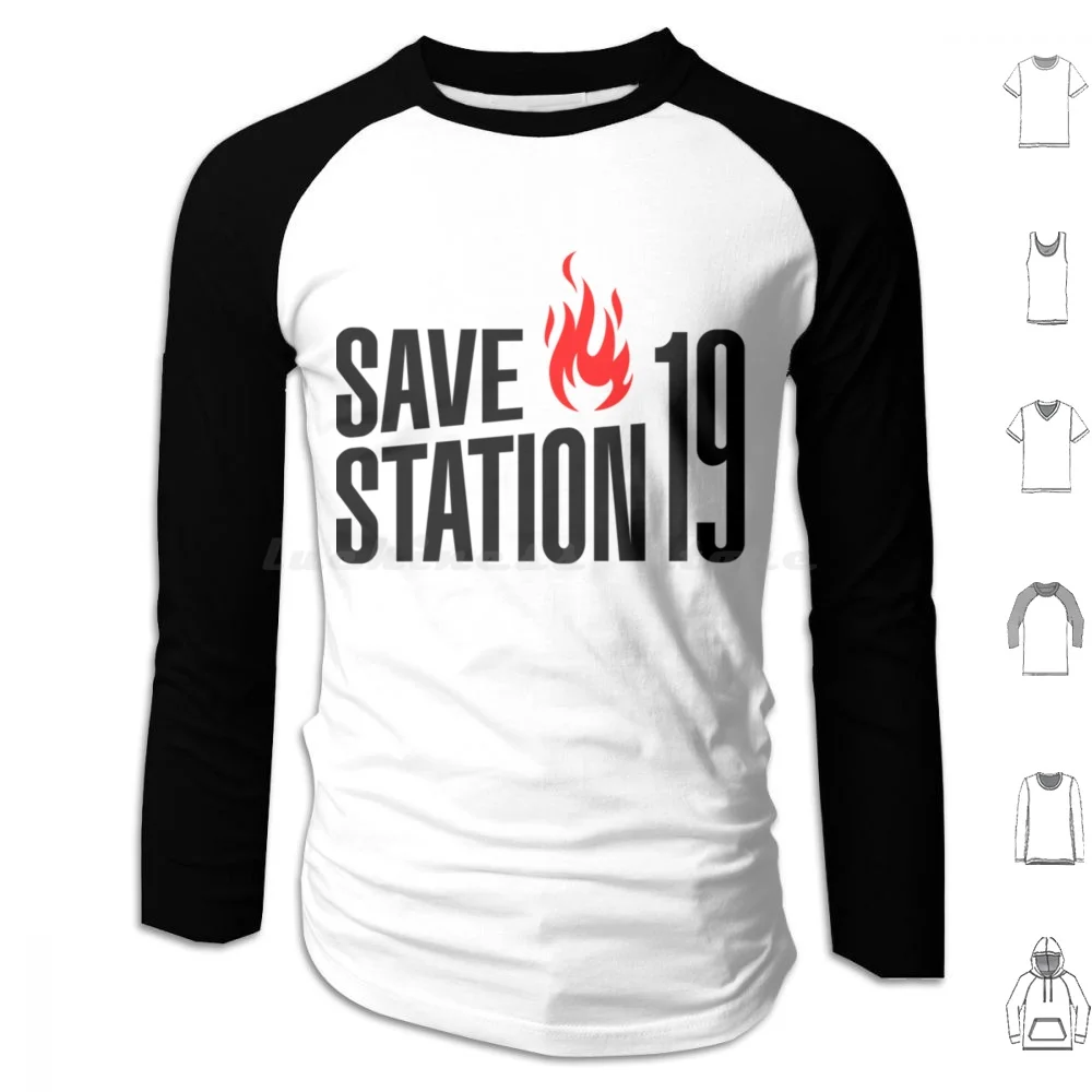 Save Station 19 Sudadera con capucha de algodón de manga larga 19 Station 19 Save Station 19 Maya Bishop Carina Deluca Travis Montgomery