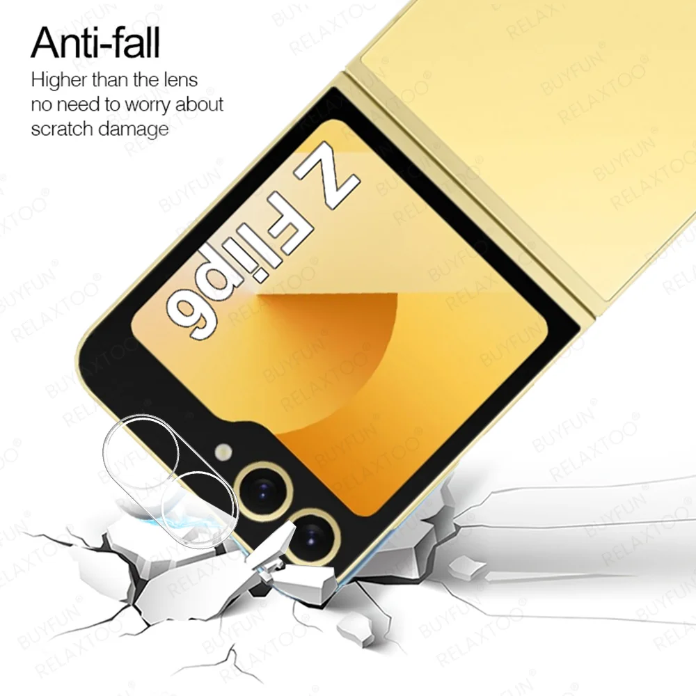 3D Clear Full Screen Camera Glass For Samsung Galaxy Z Flip 6 Case Lens Protector Samsang ZFlip6 ZFlip 6 Flip6 5G Lenses Cover