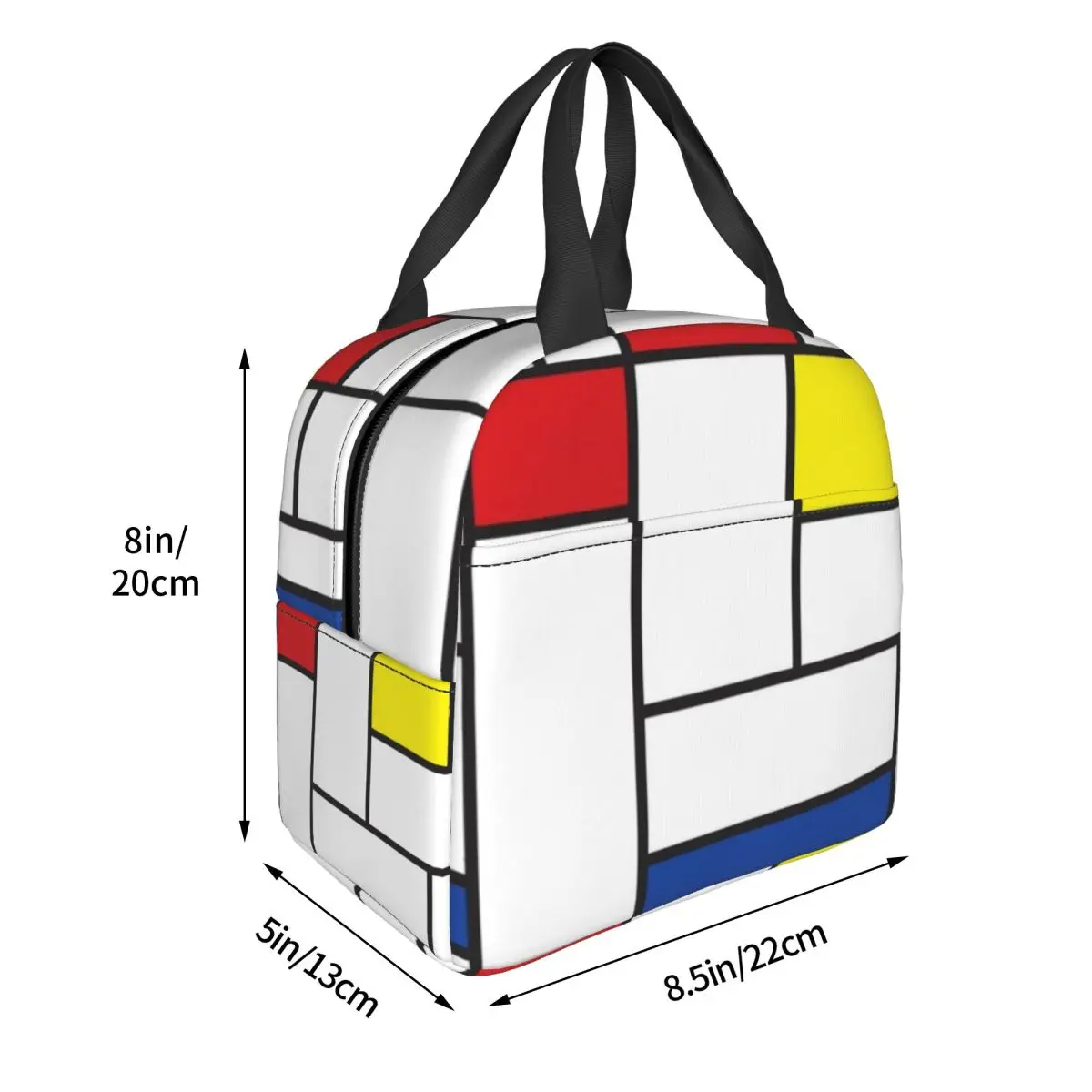 Mondrian Abstract Art Deco Graphic Insulated Lunch Bag for Women Children Portable Food Boxes Thermal Lunch Box Tote