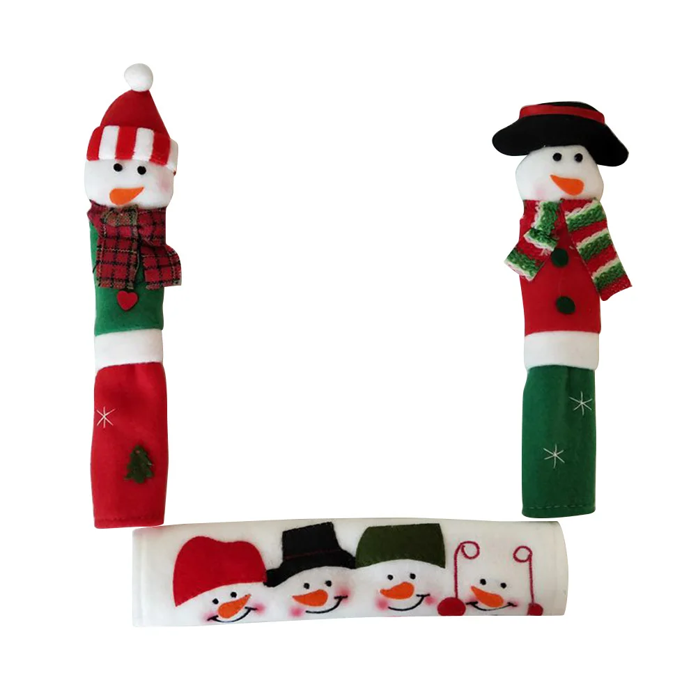 3 szt. Wygodne pokrowce z tkaniny, antystatyczne, świąteczne wzory, ochraniacze na lodówkę, mikrofalówkę, zmywarkę i inne urządzenia.