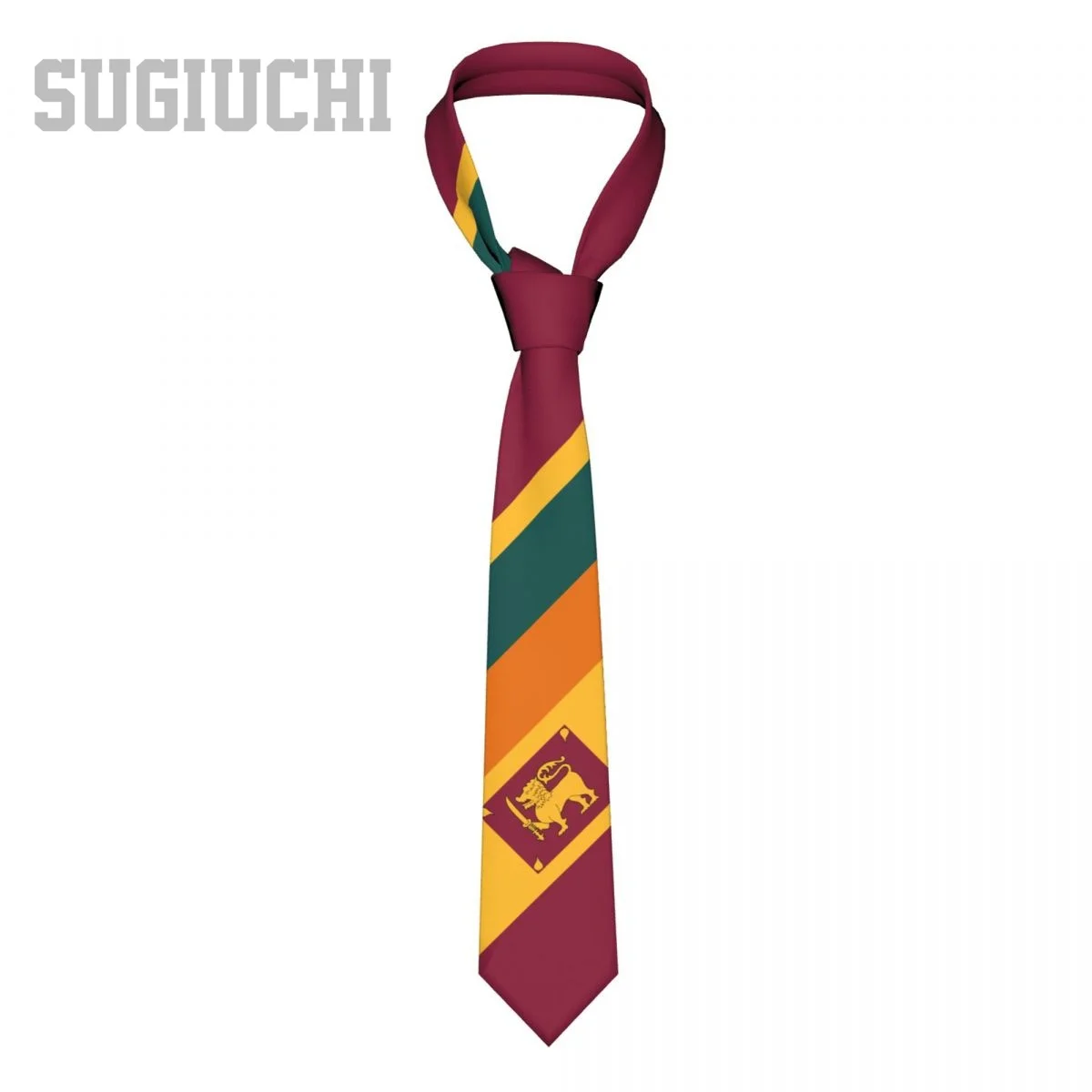 

Флаг Шри-Ланки, эмблема, мужские и женские галстуки, повседневные клетчатые галстуки, костюмы, тонкий свадебный деловой галстук Gravatas