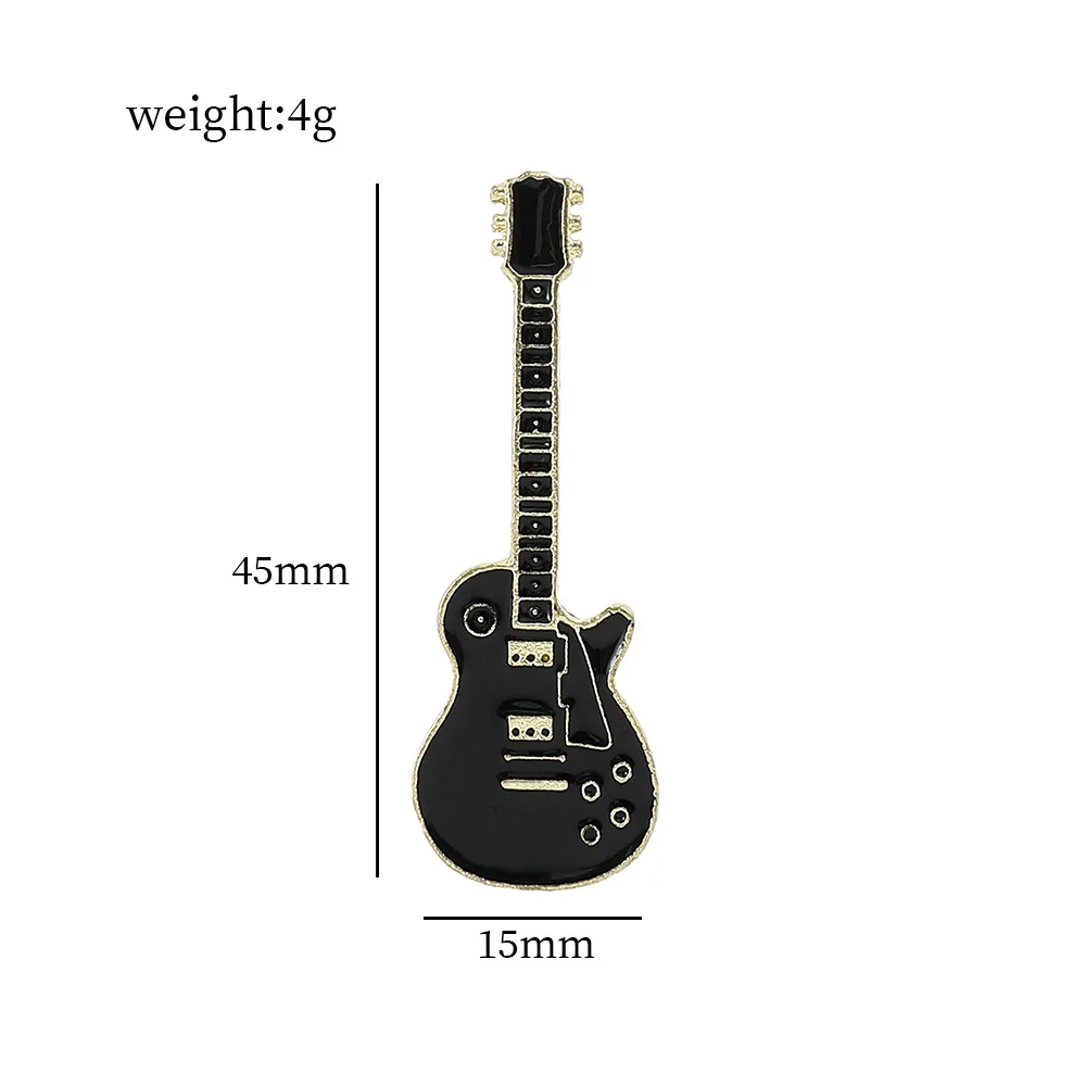 Metal Badge Electric Guitar Pins Fashion Musical Instrument Brooch for Men Women Kpop Jewelry Accessories Children Gift