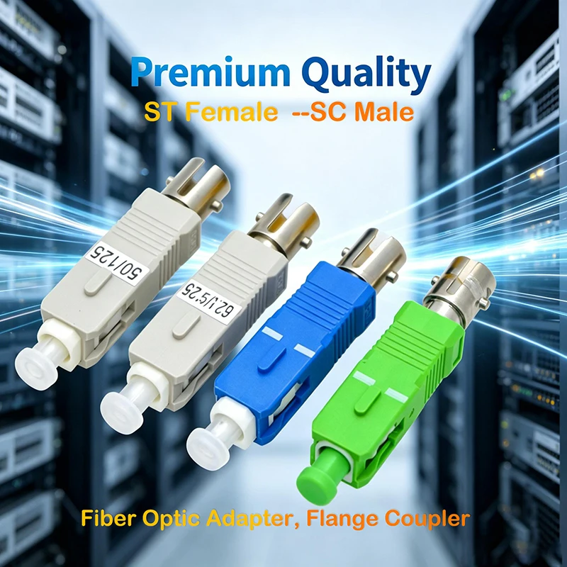 10pcs-st-female-to-sc-male-fiber-optic-adapter-hybrid-coupler-for-9-125-50-125-625-125-low-loss-for-ftth-catv-networks