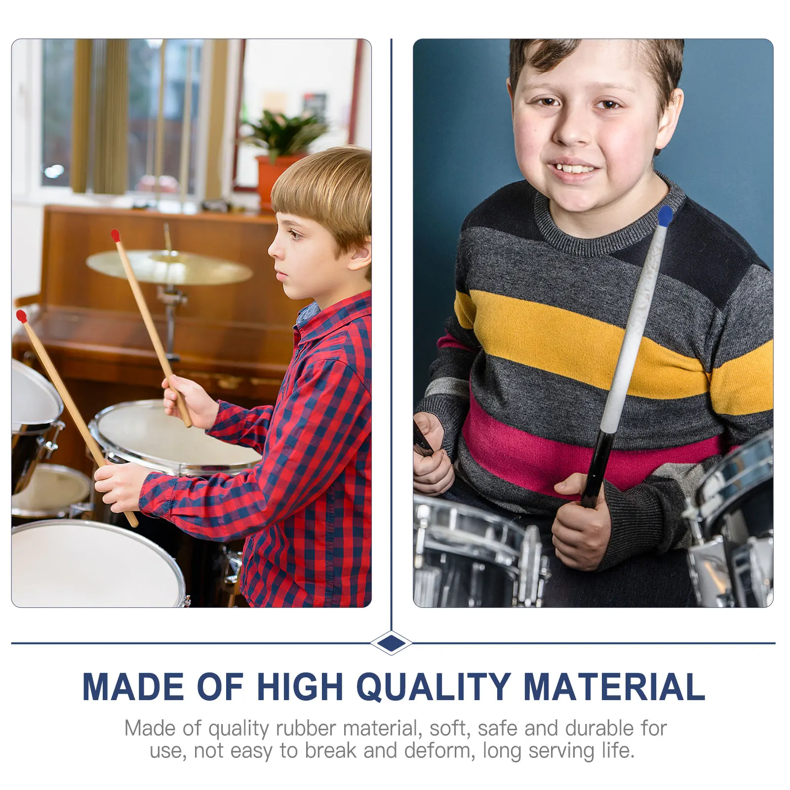 

6 Pairs Drum Tip Mutes Drumstick Tips Covers for Noise Rubber Silent Sticks Electronic