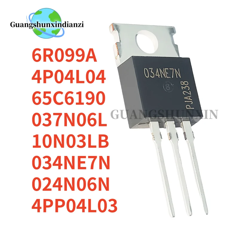 10 шт. новый 4P04L04 4PP04L03 65C6190 034NE7N 024N06N 037N06L 6R099A 10N03LB TO-220 MOSFET