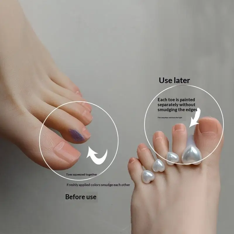 Soft Flexible Toe Separators 4Pcs Reusable Silicone Flower Star Design for Home Salon Pedicure Manicure Nail Polish