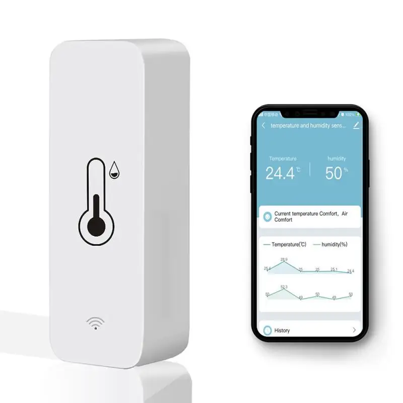 Sensor Smart Home Compatible Easy To Use Smart Accurate Measurement User-friendly App Humidity Wifi Instant Alerts Temperature