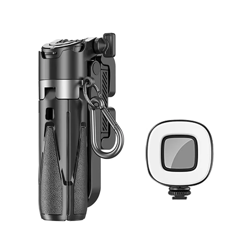 عصا سيلفي صغيرة محمولة P15 من ABMF مع وظيفة حامل ثلاثي القوائم، وقبضة قابلة للتمديد، وجهاز تحكم عن بعد قابل للفصل، وإضاءة للتصوير الفوتوغرافي Enthusia