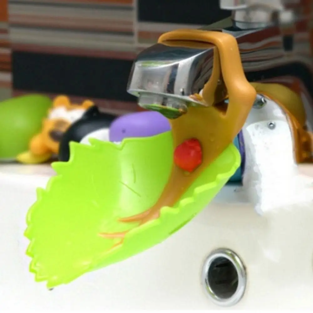 

Практичный детский удлинитель для смесителя с героями мультфильмов, дизайн листьев, безопасный удлинитель для смесителя для раковины, экономия воды, помощник для мытья рук, кухня