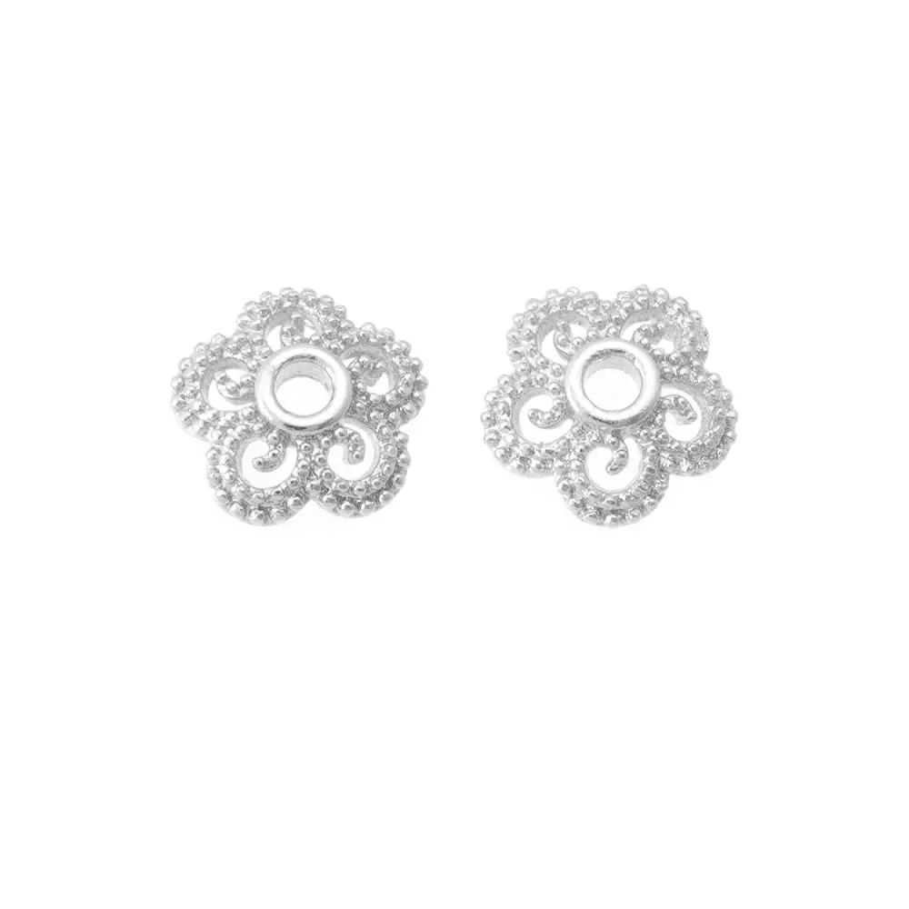 18K Goldfarbene Messing-Blumenperlenkappen Hochwertige DIY-Schmuckherstellungszubehör Halsketten- und Ohrring-Accessoires für Frauen – Detail 11