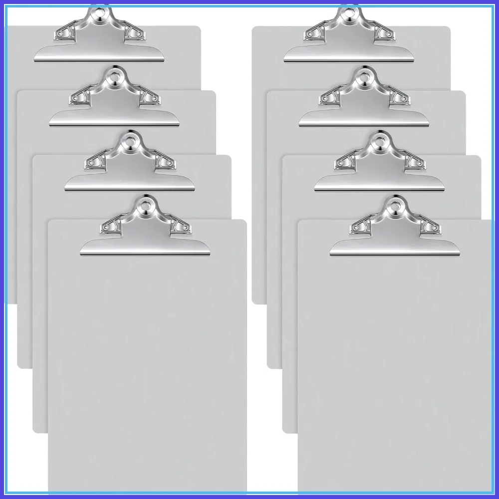 

8 Pack Metal Clipboards Heavy Duty Aluminum 12x9 Inch A4 Letter Size with Low Profile Clip for Office School Medical