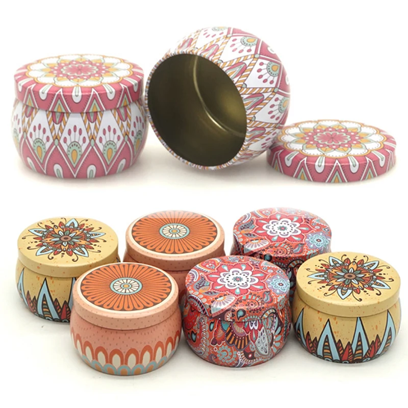 

Small Tins Candle Jar With Lid Vintage Empty Storage Box Aromatherapy Jars Candle Jars Gift Boxes Tinplate Boxes DIY Container