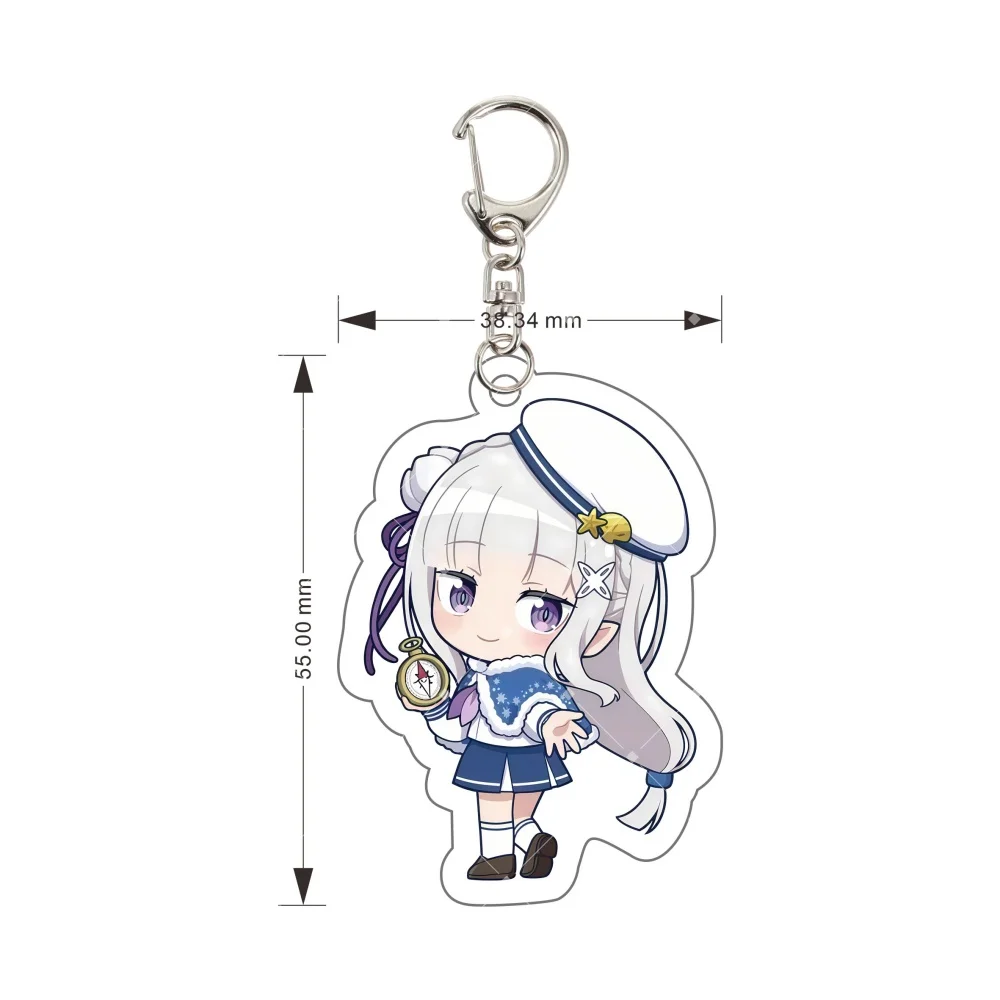 Anime Re:ZERO Starting Life in Another World Acrylic Keychain Chibi Sailor Rem Ram Keyring Bag Pendant Cosplay Collection Gift