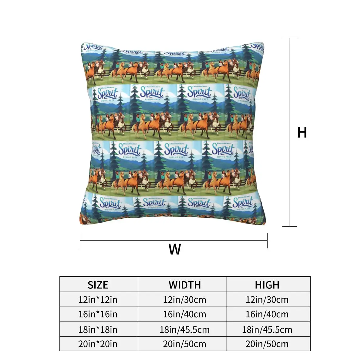 Spirit Riding Free Square Pillowcase Pillow Cover Cushion Zip Decorative Comfort Throw Pillow for Home Sofa