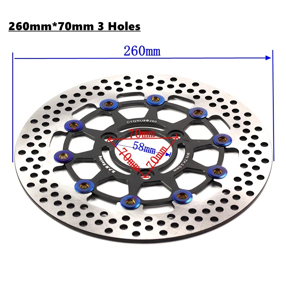 Universal Motorcycle 3 Hole 260*70mm / 5 Hole 260*60mm Floating Disk brake Disc For Yamaha Scooter Aerox BWS RSZ FORCE M3 N1S