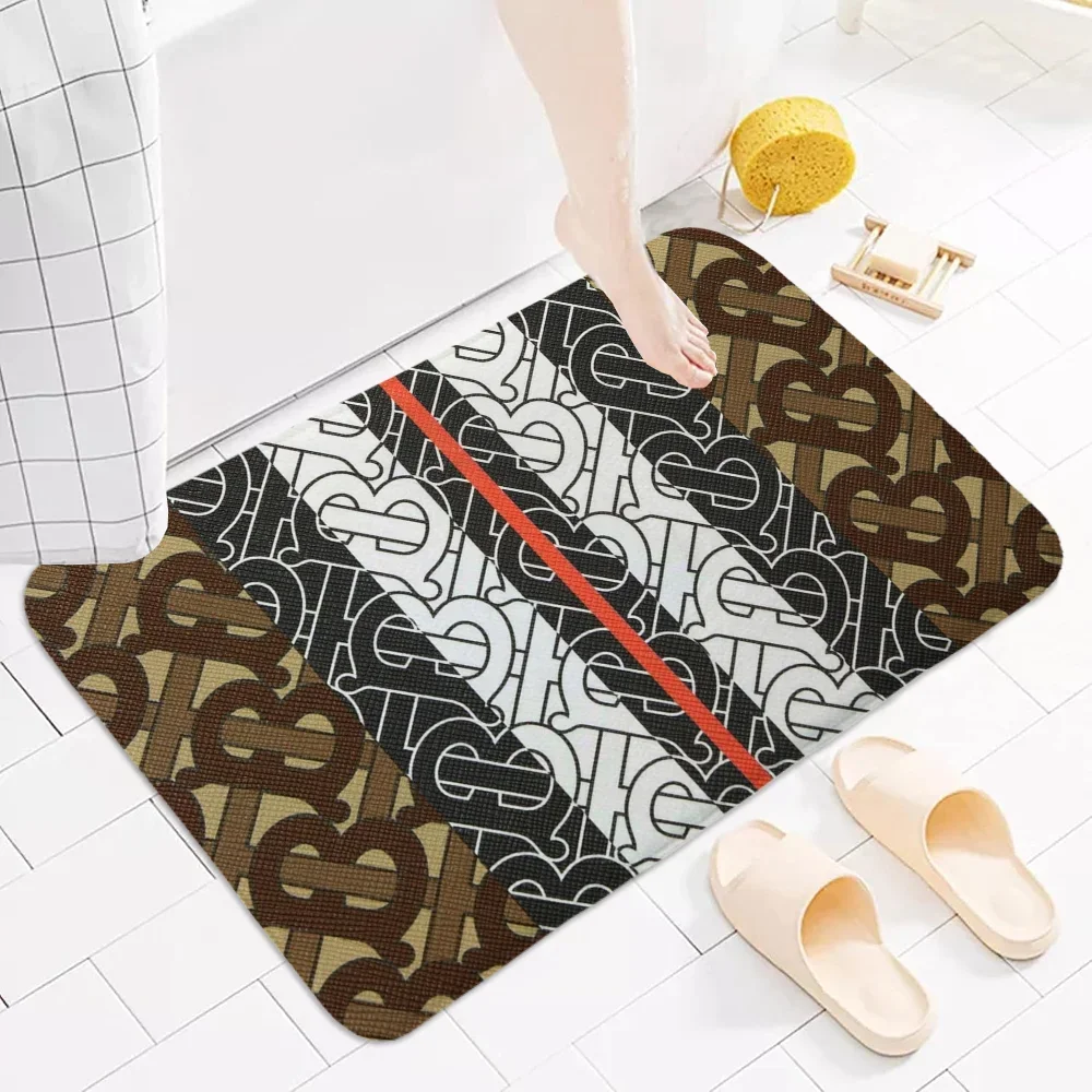 Brand Small Bath Mat Rug Bathroom Foot Mat Non-slip Mat Fashionable Floor Mats Door Mat Y-burberry-y Rugs Entrance Carpet Room