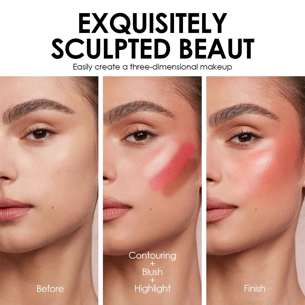 4-Pack CC Sticks Long-Lasting Highlighter Blush Contour Waterproof Makeup Sticks Ideal for Beginners Women Shiny Look Multifunct