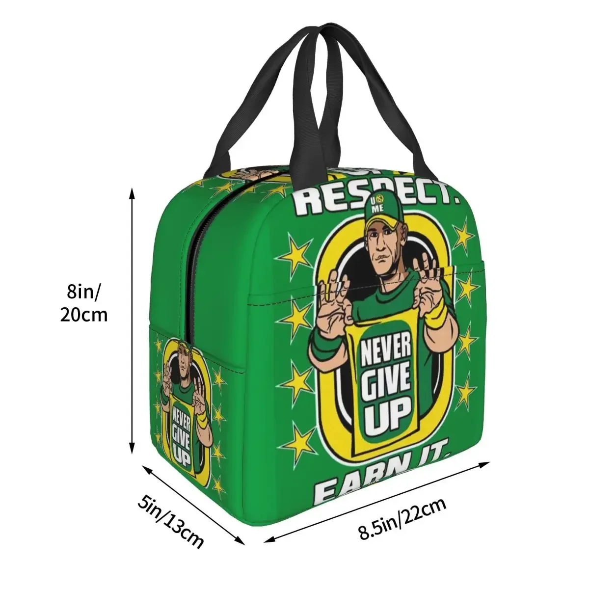 John Cena Never Give Up Insulated Lunch Bag for Women Kids Leakproof Food Boxes Thermal Lunch Box Tote