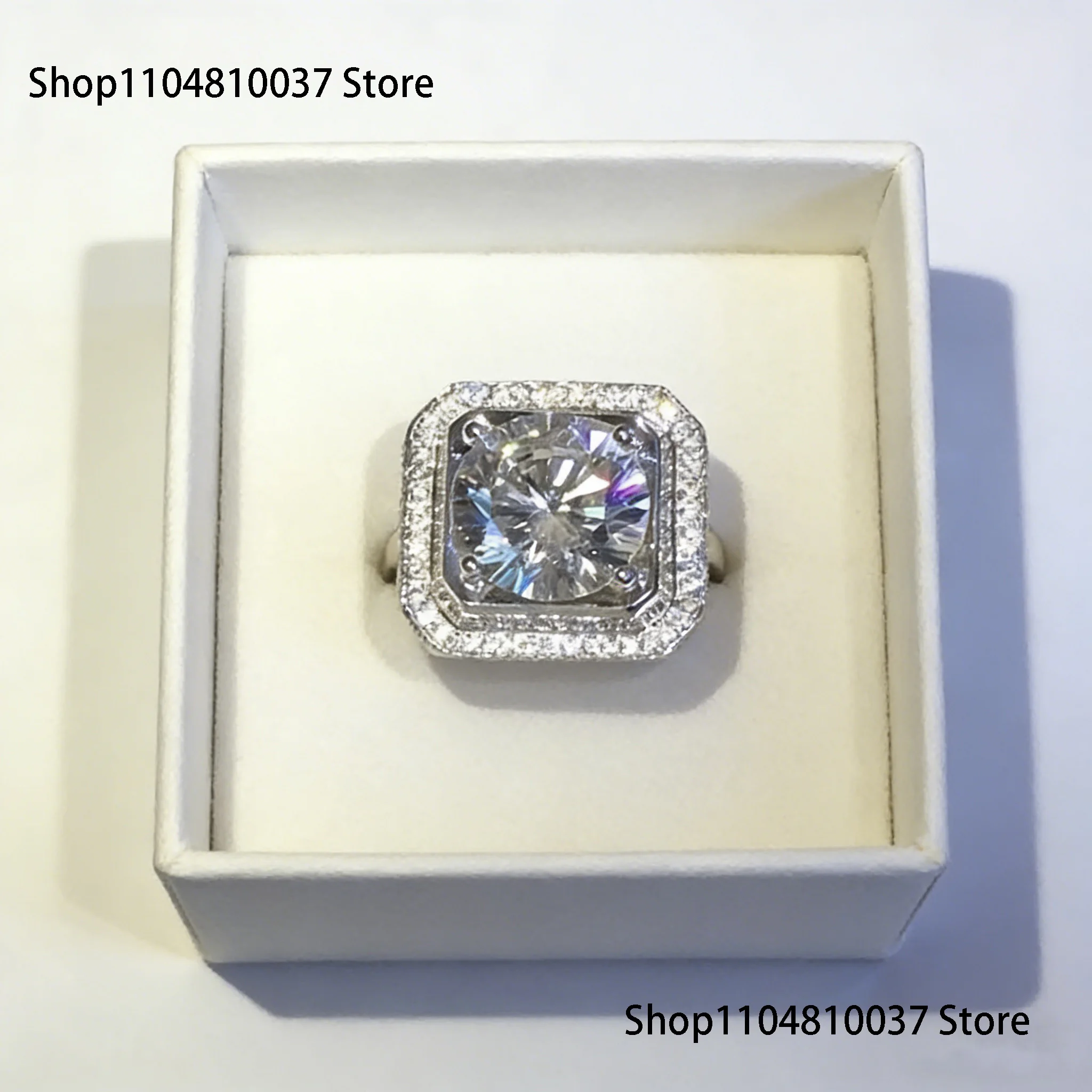 Men's 925 Sterling Silver Ring with 2ct Simulated Diamond  Engagement Wedding Band Sapphire Jewelry for Boys Size 8-13 - Boy's