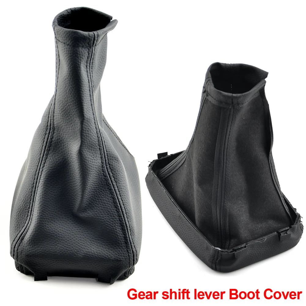 Black Leather 5 Speed Manual Car Gear Stick Shift Knob With Gaiter Boot Cover For OPEL CORSA C TIGRA B COMBO C