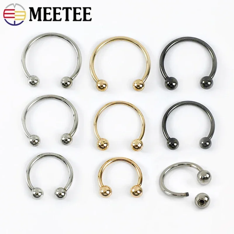 5/10Pcs Meetee 15-60mm U-shape Metal Buckles Ring Double Screw Buckle Swimwear Bra Shoes Clothes Adjust Hook Button Accessories