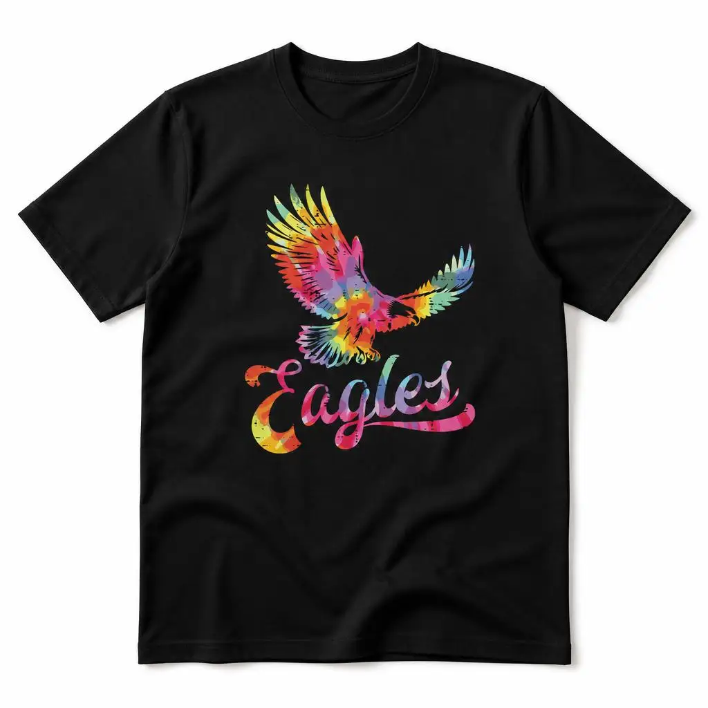 Camisetas Eagle Tie Dye Retro de los años 70 y 80, camisetas informales, camiseta de manga corta con cuello redondo, camisetas de algodón puro