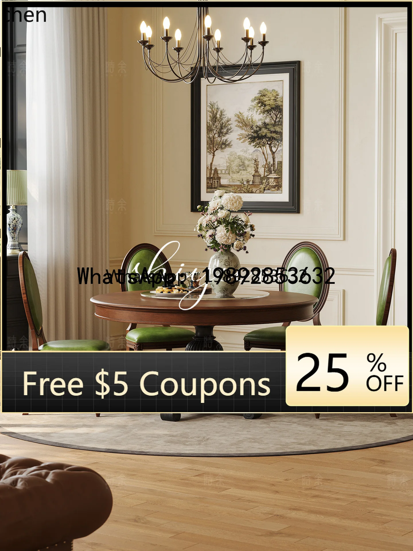 

Z1 Vintage Solid Wood Dining Table Restaurant Retro Dining Table and Chair Set home decoration accessories