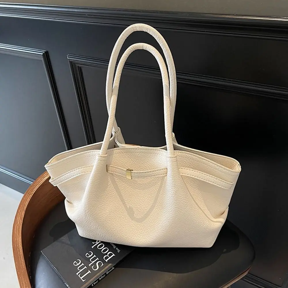 Fashion Lychee Pattern Underarm Shoulder Bags PU Leather Solid Color Women's Handbags Large Capacity Tote Bag Travel Tote Bag