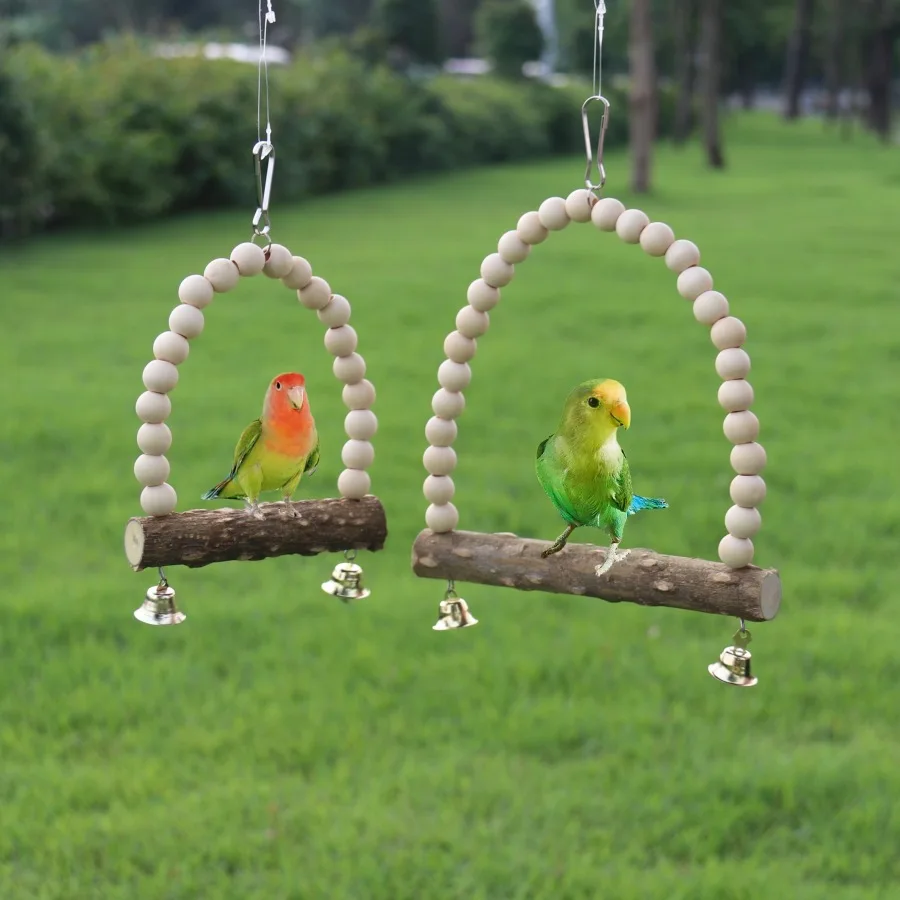 

Bird Toy Swing Sichuan Pepper Wood Stand Pole Hanging Ring Natural Wood Color Stand Pole Parrot Toy Pet Supplies Set