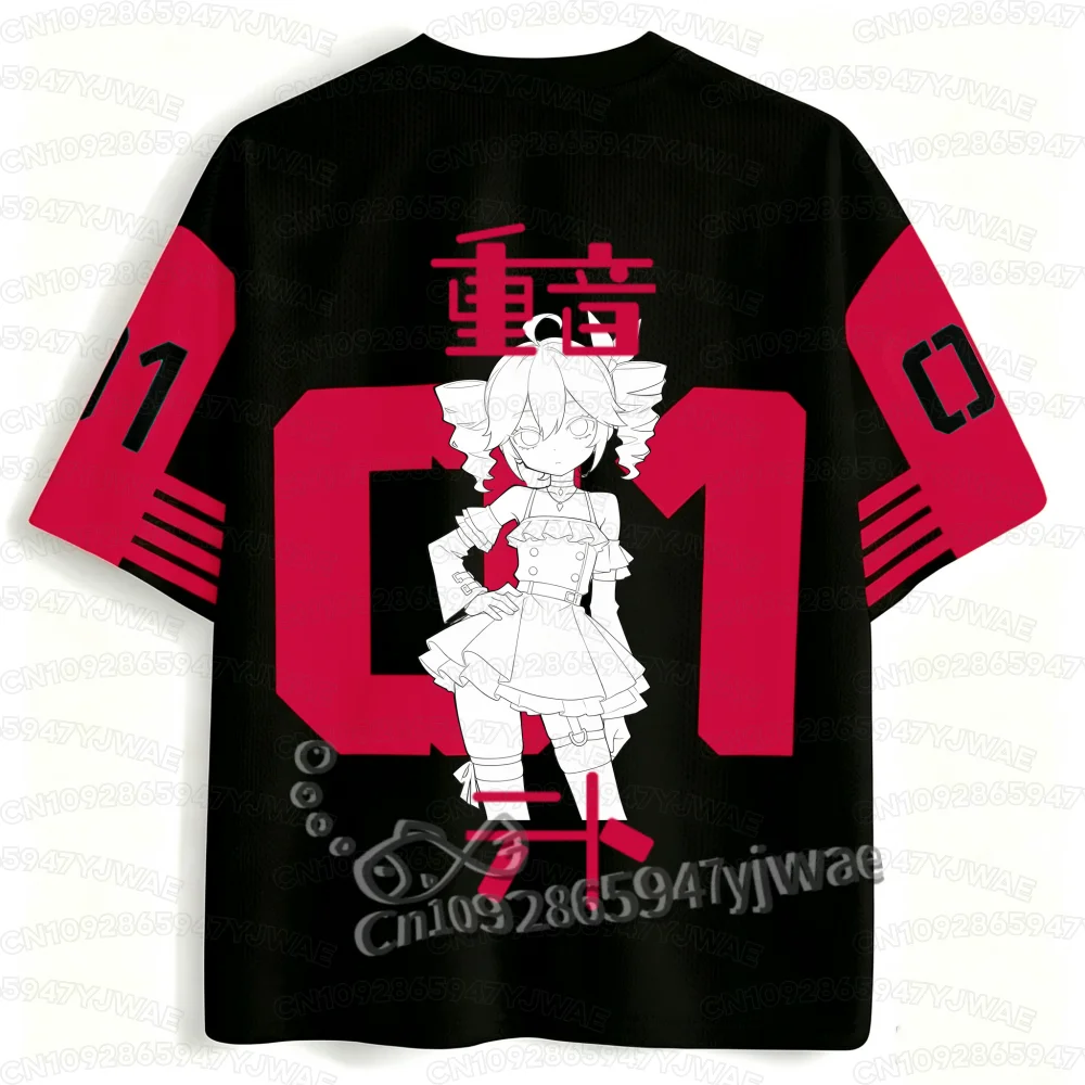 2026 Sommer Herren Damen Kasane Teto Anime Cartoon Print Trikot Sommer Fußball T-Shirt Casual Sport Paar T-Shirt Oberteile – Detail 3