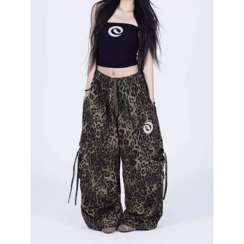 Pantalon de travail ample imprimé serpent rétro américain, beau Hip-hop de rue, nouvelle collection été, danse de rue, sport