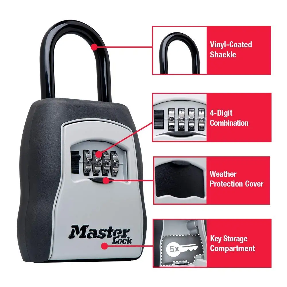 Imagem -02 - Master Lock Outdoor Key Lock Box House Keys Organizer Cofre com Fechadura Combinada 5400d 58 Keys Capacidade