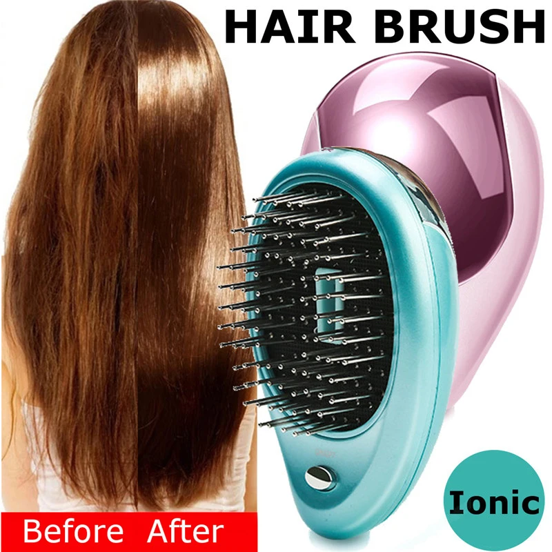 

1pc Portable Electric Ionic Hairbrushes Electric Massage Combs Mini Ion Vibration Hair Brush for Styling Head Massager Wholesale