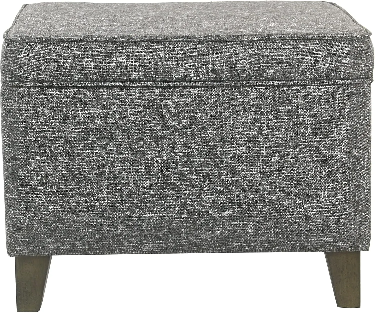 

Home Decor | Medium Square Storage Ottoman with Hinged Lid | Ottoman with Storage for Living Room & Bedroom, Grey