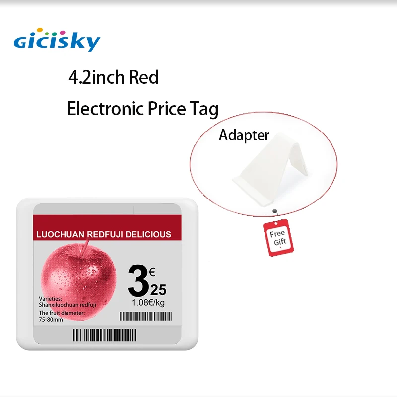 Gicisky 4.2 inç e mürekkep ekran ücretsiz hediye ile elektronik fiyat etiketi ePaper fiyat ekran kartı ESL Bluetooth basit senkronizasyon