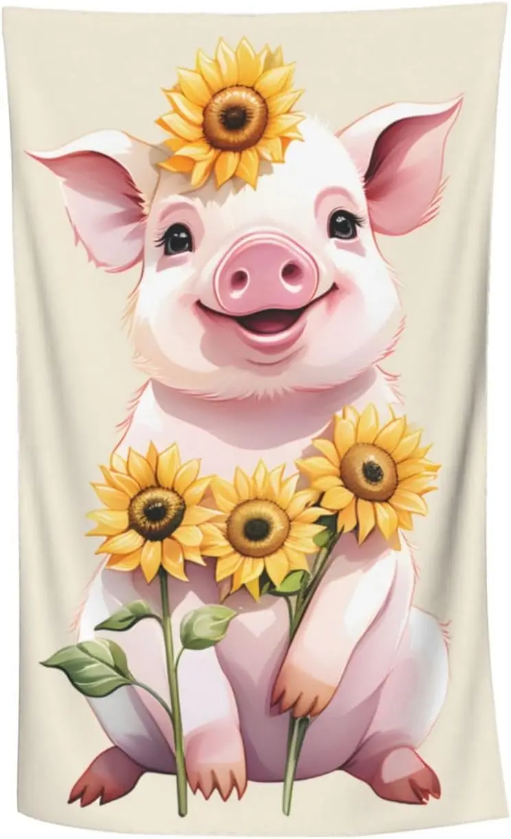 

Пляжное полотенце с милым поросёнком, быстросохнущее, не впитывающее песок, легкое, из микрофибры, для путешествий, бассейна, йоги, пляжа и активного отдыха на природе