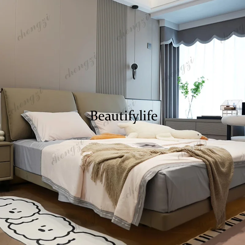 K182   Luxury Bed Aesthetics Nordic Cheap Modern Japanese Minimalist Confortable Bed Nightstands Fashionable Muebles Furniture