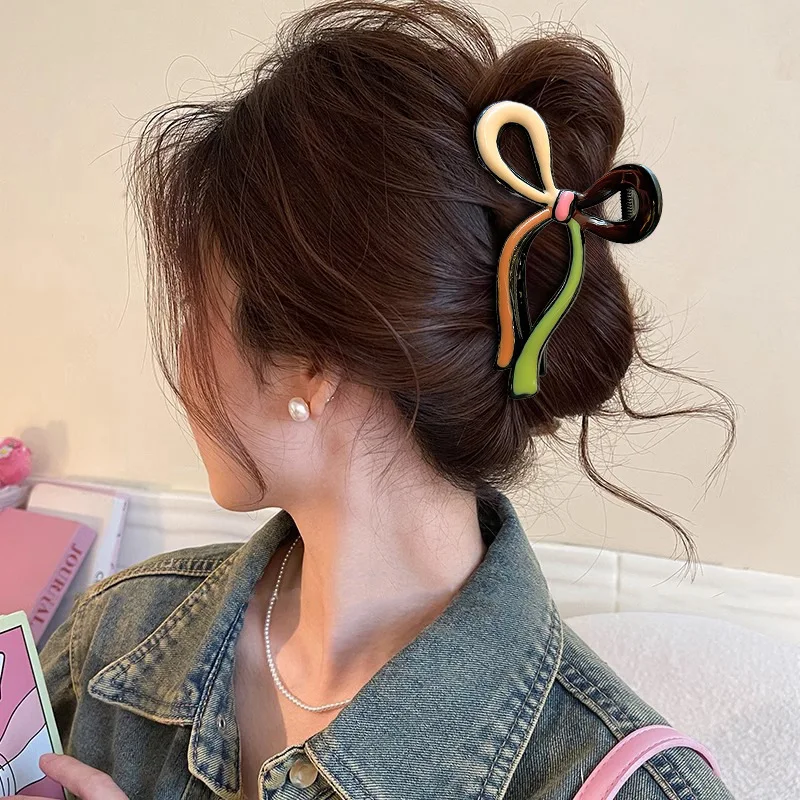 Große Schleife Haarspange Krabbe Koreanische süße Haarklammer Haarspangen für Frauen Mädchen Süßes Stirnband Haarnadel Mode Haarschmuck Styling