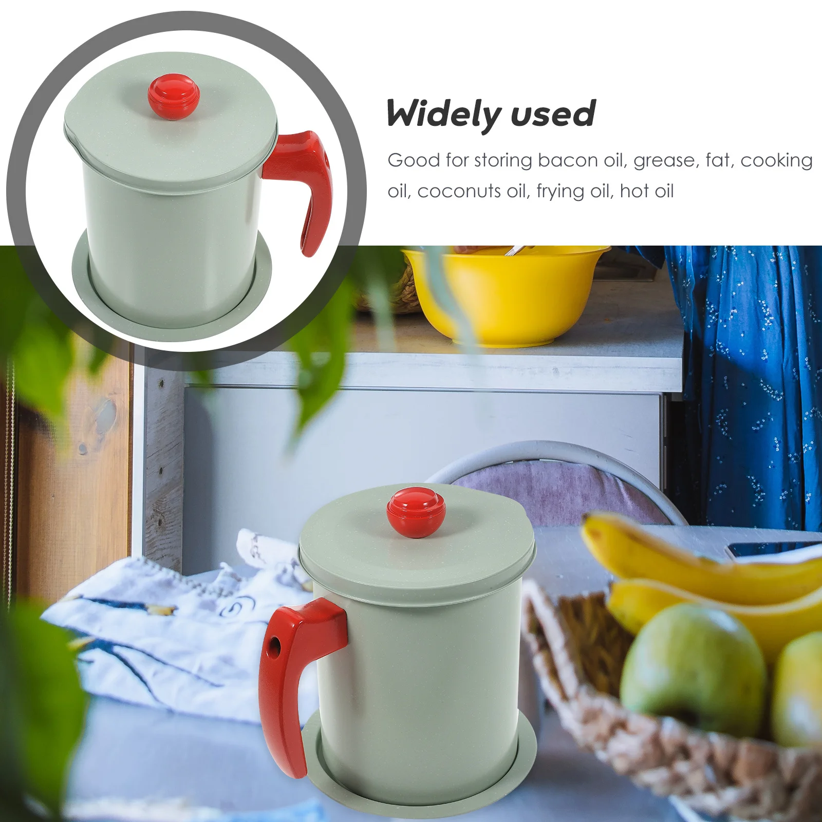 

Fine Mesh Strainer Grease Container Stainless Steel Oil Filter Pot Kitchen Oil Storage Grease Jar Bacon Fat Strainer Dripping