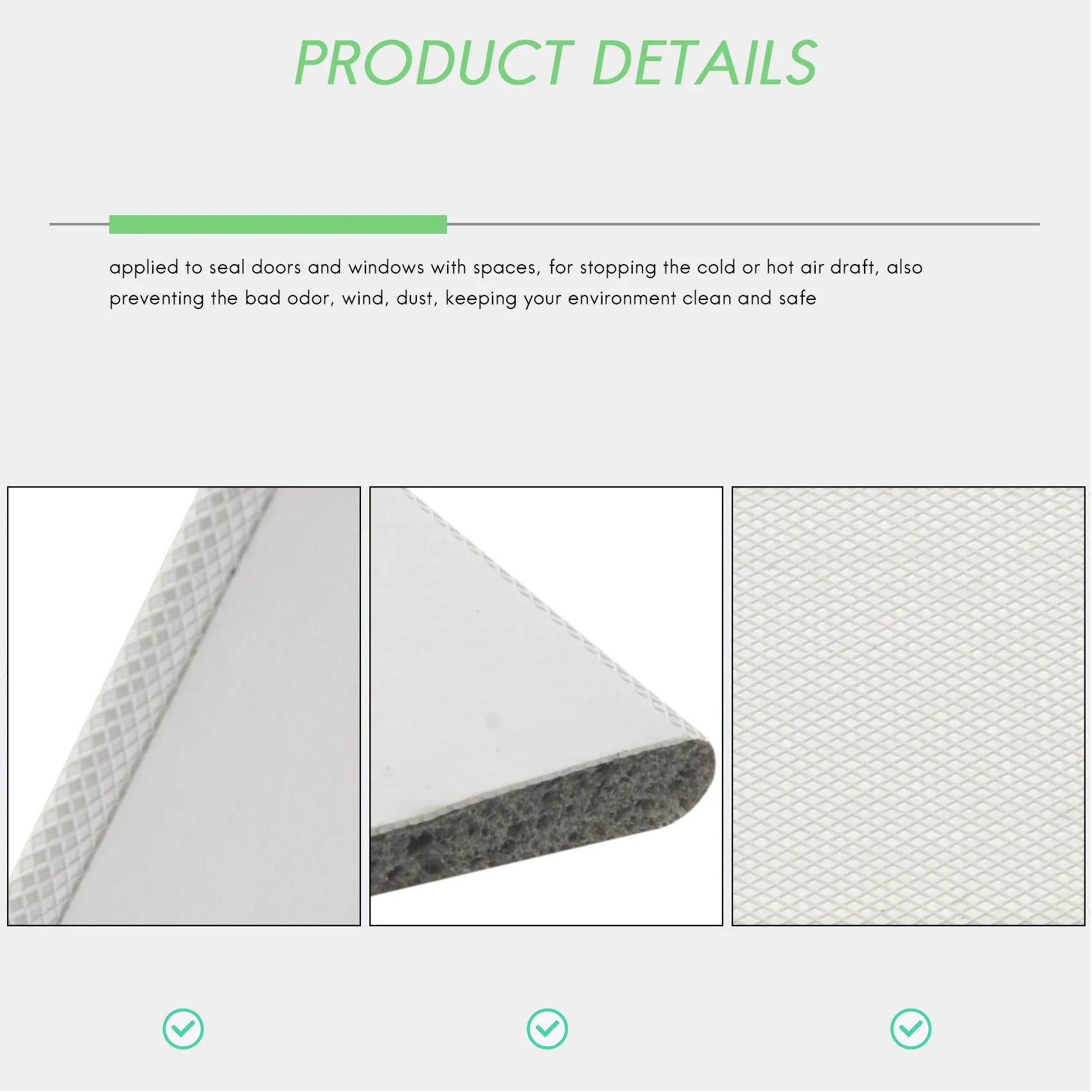 6 Pieces Self-Adhesive Door Corner Seals, Weather Stripping Wedge Draft Stopper, Door Frame Seal Corner Foam