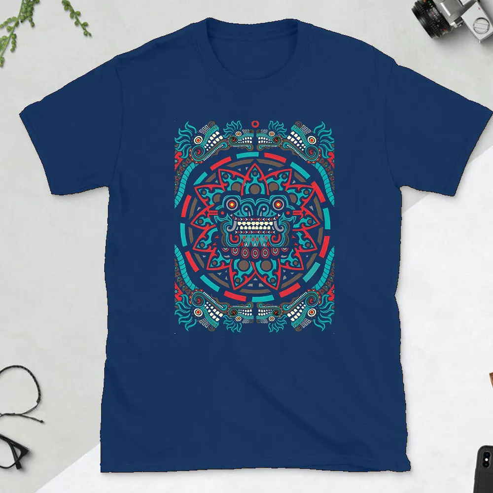 Quetzalcoatl Mexican Tshirt Aztec Art Print Aztec Tee Mexican Shirt Men Mexico Cotton Shirts Mexican Themed Gifts Mexicanas tops