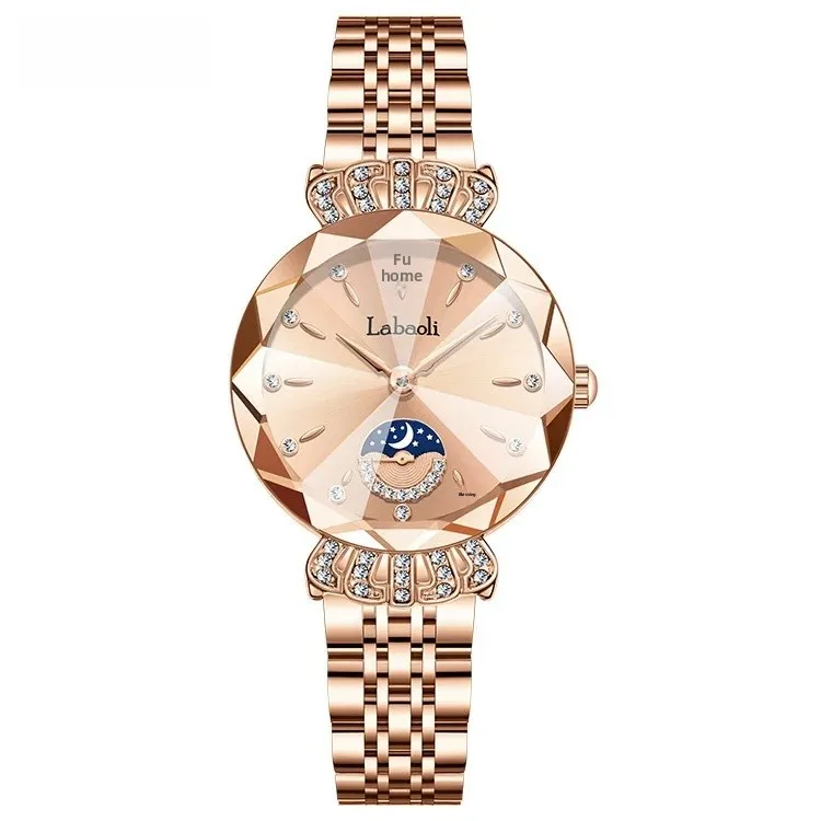 

Luxury Labaoli Gold Full Stainless Women's Quartz Watch Diamond Embedded Small Second Hand Waterproof Fashion Minimalist Design