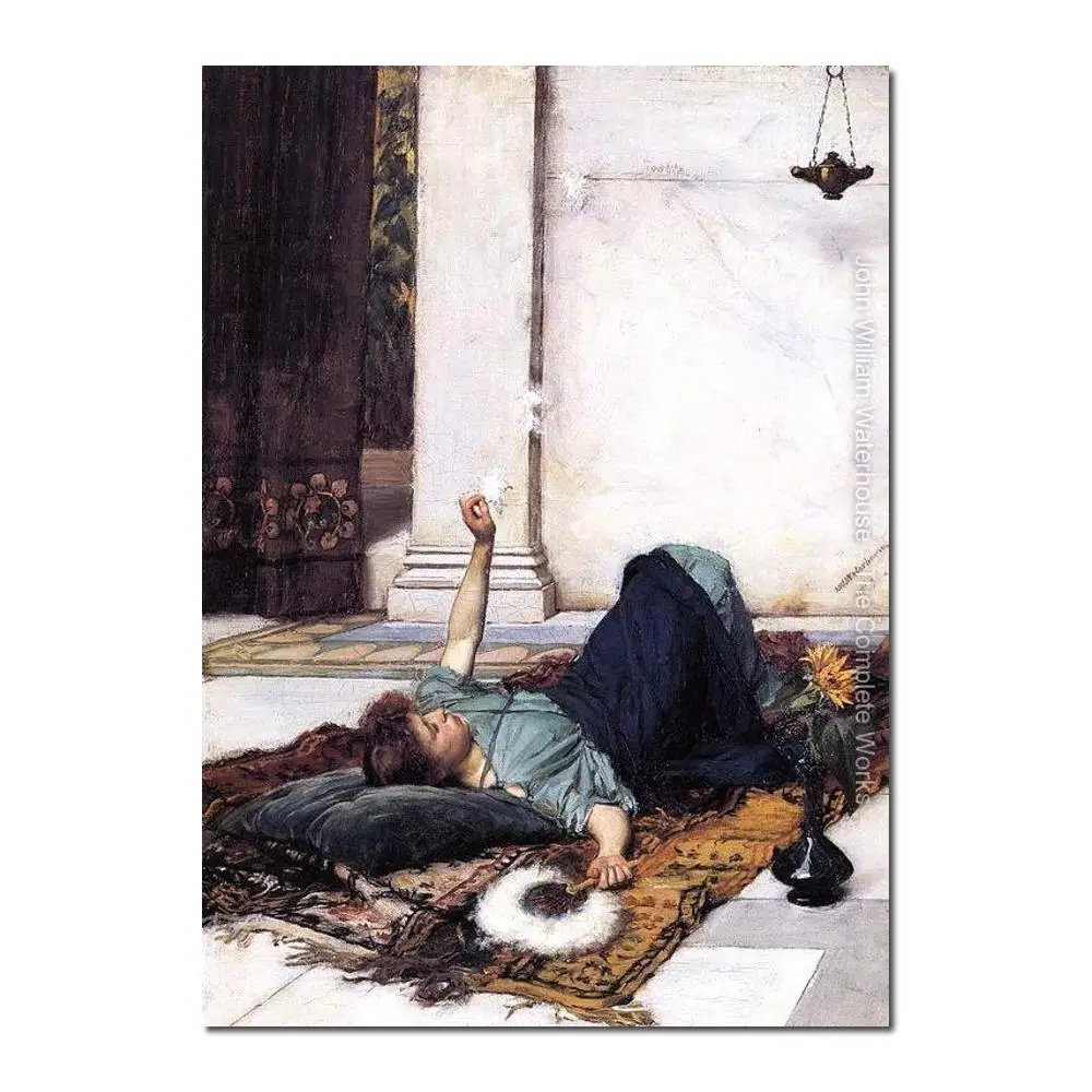 

oil Painting for kids room Donce Far Niente by John William Waterhouse Hand painted High quality